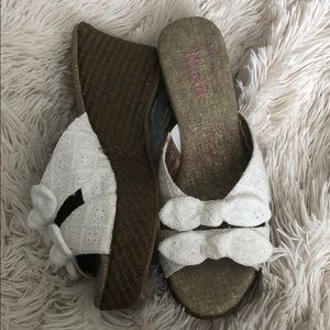 Beautiful White Eyelet Wedges!